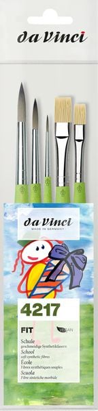 da Vinci Pinselset FIT SYNTHETICS & SYNTHETICS BRISTLE 4217, grün, 5er Set