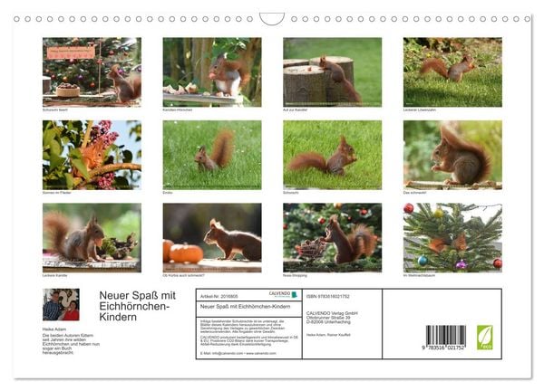 Produktbild: Neuer Spa&szlig; mit Eichh&ouml;rnchen-Kindern (Wandkalender 2026 DIN A3 quer), CALVENDO Monatskalender