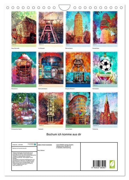 Produktbild: Bochum ich komme aus dir (Wandkalender 2026 DIN A4 hoch), CALVENDO Monatskalender