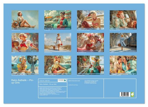 Produktbild: Retro &Auml;sthetik &ndash; Pin-up Girls (Wandkalender 2026 DIN A2 quer), CALVENDO Monatskalender