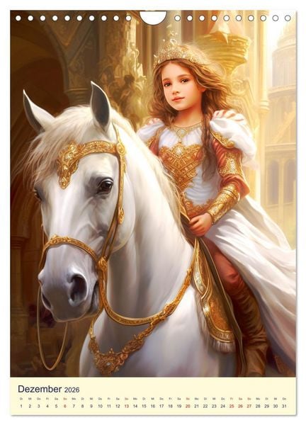Produktbild: Kinder-Fantasy. Edle Burgfr&auml;ulein und Ritter im Mittelalter (Wandkalender 2026 DIN A4 hoch), CALVENDO Monatskalender