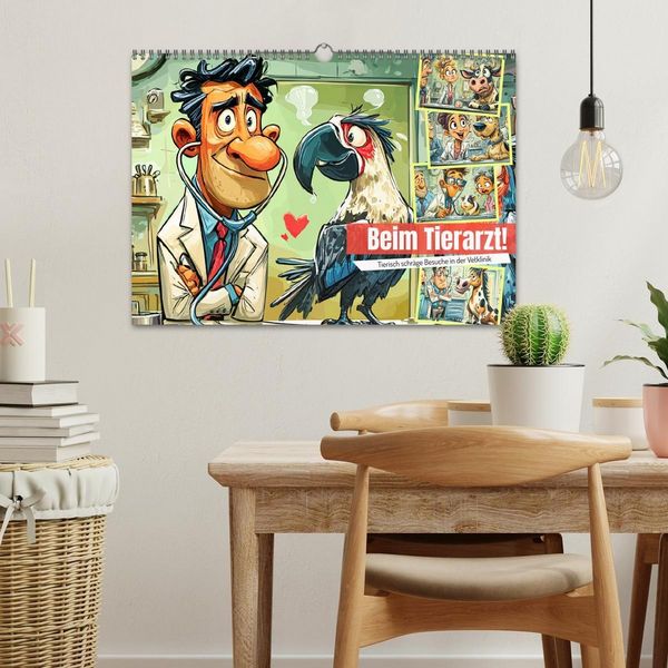 Produktbild: Beim Tierarzt! Tierisch schr&auml;ge Besuche in der Vetklinik (Wandkalender 2026 DIN A3 quer), CALVENDO Monatskalender
