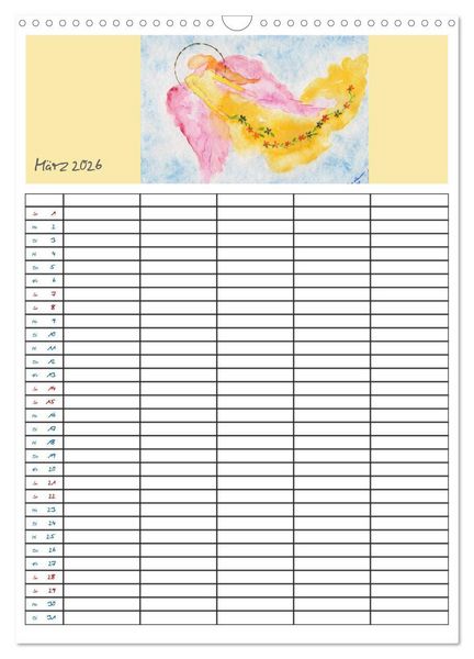Produktbild: Engelhafter Familienplaner (Wandkalender 2026 DIN A3 hoch), CALVENDO Monatskalender