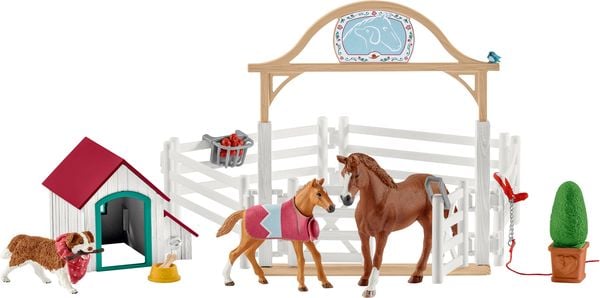 Schleich Horse Club 42458 - Hannahs Gastpferd mit Hündin Ruby