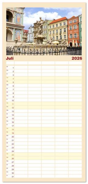 Produktbild: Familienplaner 2026 - Posen - Traumhaftes Reiseziel in Polen mit 5 Spalten (Wandkalender, 21 x 45 cm) CALVENDO