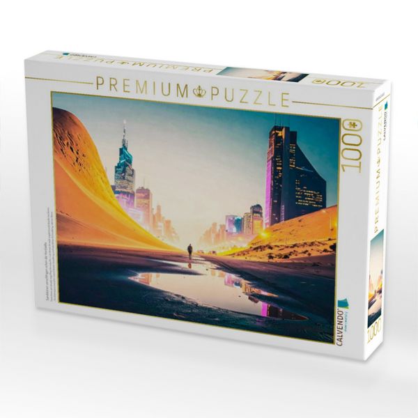 Produktbild: CALVENDO Puzzle Sandd&uuml;nen verschlingen schon die Vorst&auml;dte. | 1000 Teile Lege-Gr&ouml;&szlig;e 64x48cm Foto-Puzzle f&uuml;r gl&uuml;ckliche Stunden