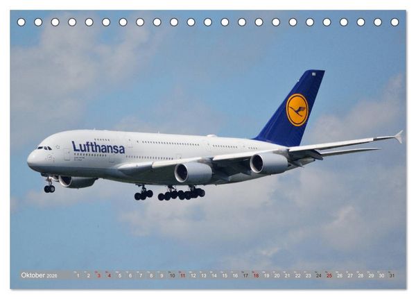Produktbild: Flugzeuge - Eindrucksvolle Riesen am Himmel (Tischkalender 2026 DIN A5 quer), CALVENDO Monatskalender