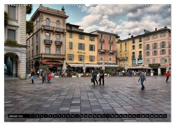 Produktbild: Lugano - Perle im Tessin (hochwertiger Premium Wandkalender 2026 DIN A2 quer), Kunstdruck in Hochglanz