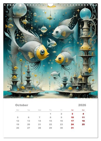 Produktbild: The adventures of the steel fish (Wall Calendar 2026 DIN A3 portrait), CALVENDO 12 Month Wall Calendar