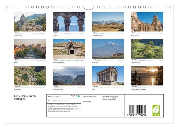 Produktbild: Eine Reise durch Armenien (Wandkalender 2027 DIN A4 quer), CALVENDO Monatskalender