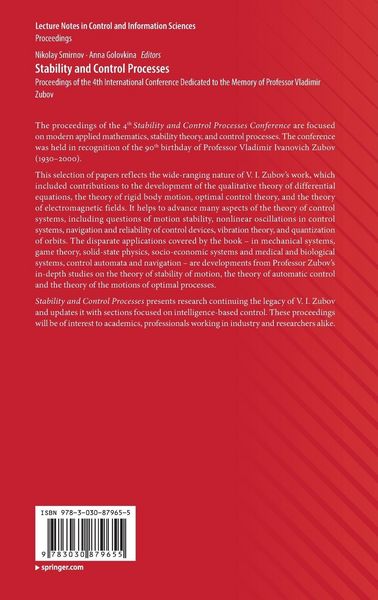 Produktbild: Stability and Control Processes