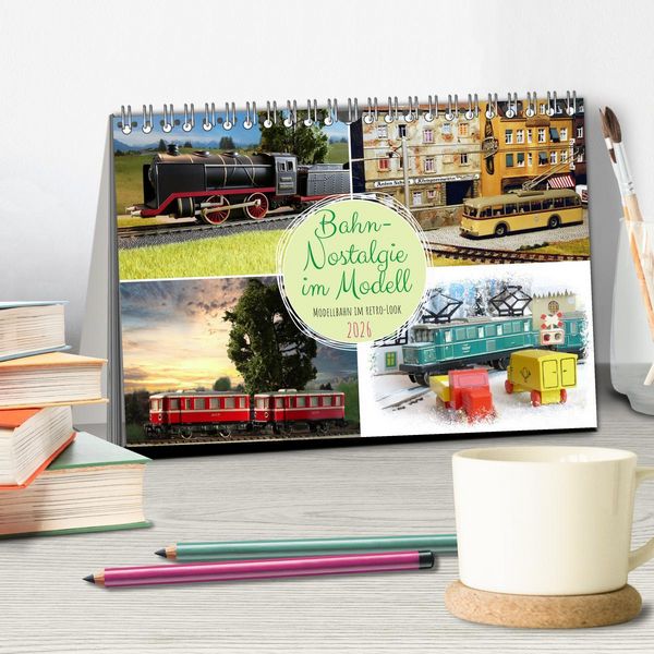 Produktbild: Bahn-Nostalgie im Modell (Tischkalender 2026 DIN A5 quer), CALVENDO Monatskalender