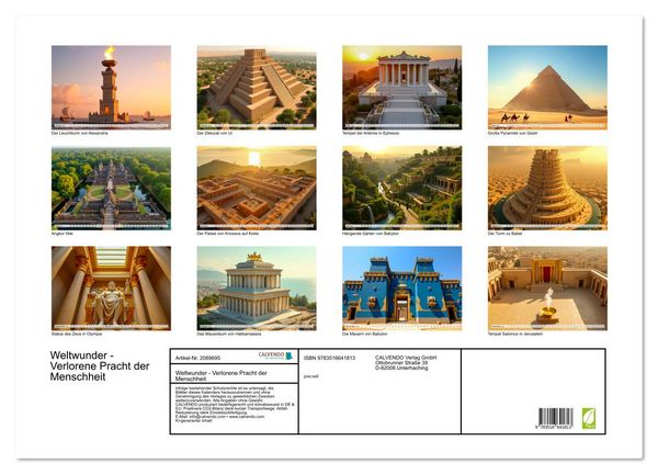Produktbild: Weltwunder - Verlorene Pracht der Menschheit (Wandkalender 2026 DIN A2 quer), CALVENDO Monatskalender