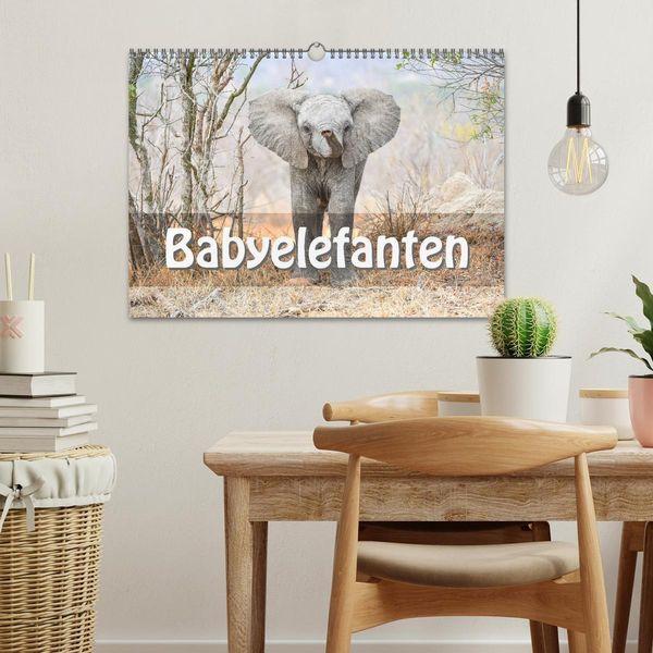 Produktbild: Babyelefanten (Wandkalender 2026 DIN A3 quer), CALVENDO Monatskalender