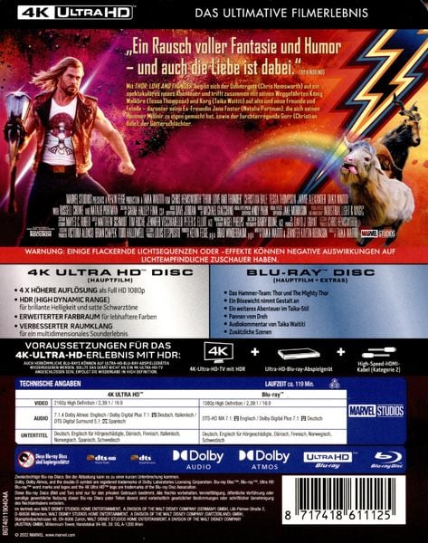 Produktbild: Thor - Love and Thunder - Steelbook (4K Ultra HD) (+ Blu-ray)