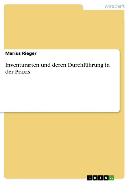 Produktbild: Inventurarten und deren Durchf&uuml;hrung in der Praxis