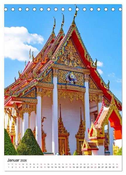 Produktbild: Wat Chalong - Tempel mit ganz speziellem Charme (Tischkalender 2026 DIN A5 hoch), CALVENDO Monatskalender