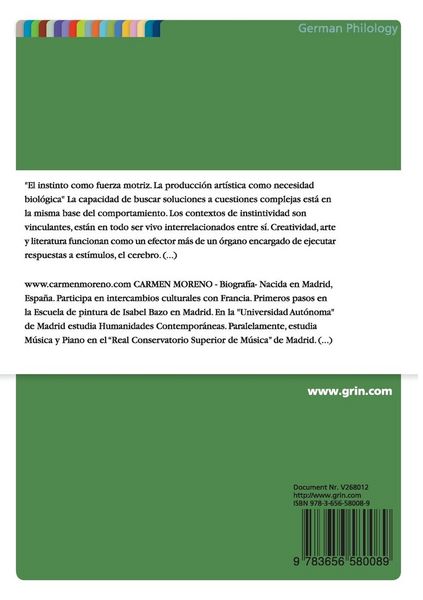 Produktbild: El instinto como fuerza motriz. La producci&oacute;n art&iacute;stica como necesidad biol&oacute;gica