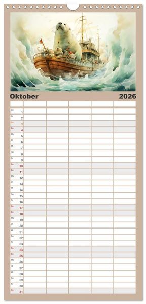 Produktbild: Familienplaner 2026 - Ein Besuch in fernen Universen mit 5 Spalten (Wandkalender, 21 x 45 cm) CALVENDO