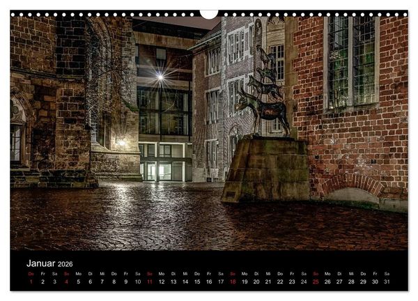 Produktbild: Bremen bei Nacht (Wandkalender 2026 DIN A3 quer), CALVENDO Monatskalender