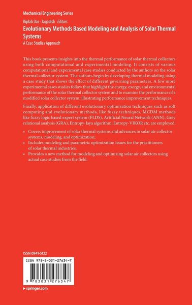 Produktbild: Evolutionary Methods Based Modeling and Analysis of Solar Thermal Systems