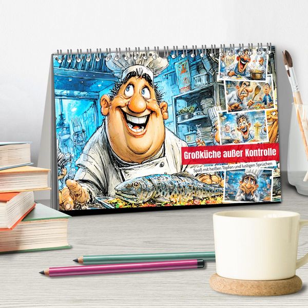 Produktbild: Gro&szlig;k&uuml;che au&szlig;er Kontrolle. Spa&szlig; mit hei&szlig;en T&ouml;pfen und lustigen Spr&uuml;chen (Tischkalender 2026 DIN A5 quer), CALVENDO Monatskalender