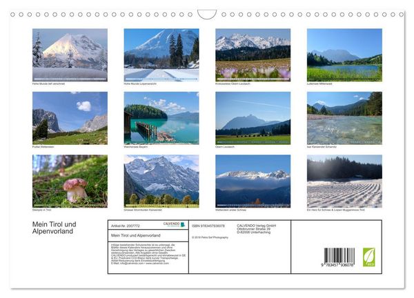 Produktbild: Mein Tirol und Alpenvorland (Wandkalender 2026 DIN A3 quer), CALVENDO Monatskalender