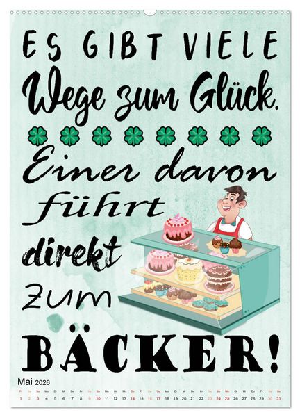 Produktbild: B&auml;ckerspr&uuml;che (hochwertiger Premium Wandkalender 2026 DIN A2 hoch), Kunstdruck in Hochglanz