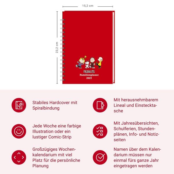 Produktbild: Peanuts Familienplaner-Buch A5 2027