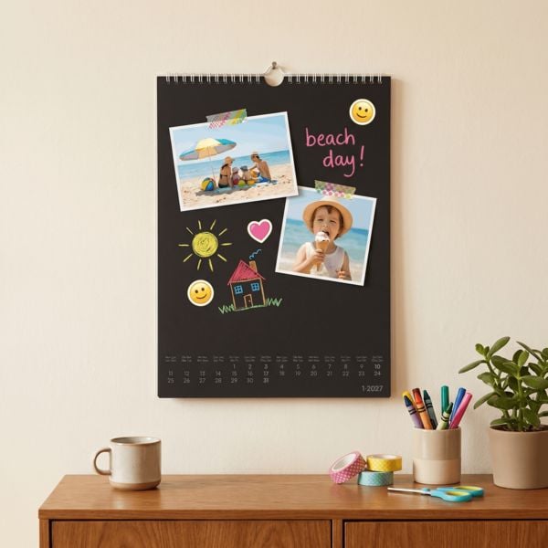 Produktbild: Kreativkalender A4 schwarz 2027