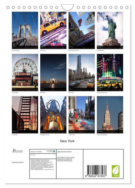 Produktbild: New York (Wandkalender 2026 DIN A4 hoch), CALVENDO Monatskalender