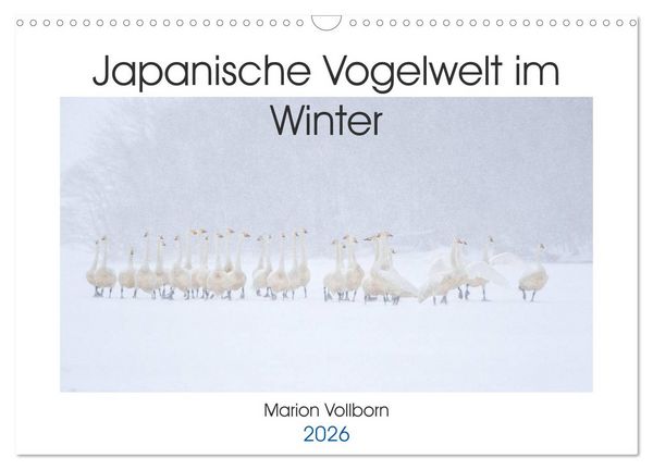 Japanische Vogelwelt im Winter (Wandkalender 2026 DIN A3 quer), CALVENDO Monatskalender