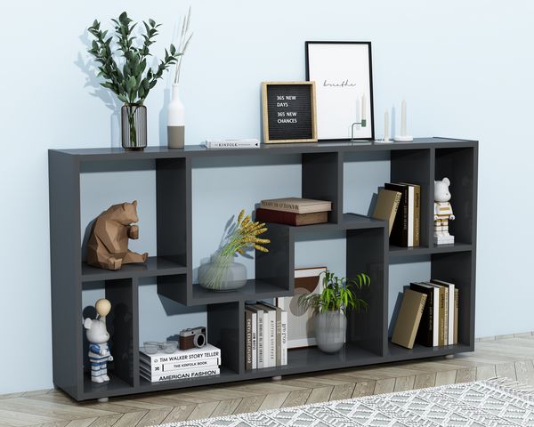 Produktbild: Holz Stand Regal Raumteiler B&uuml;cherregal Lanisa L