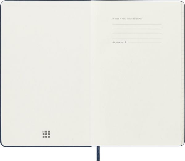Produktbild: Moleskine 18 Monate Wochen Notizkalender 2025/2026, L/A5, 1 Wo = 1 Seite, Rechts linierte Seite, Fester Einband, Saphir