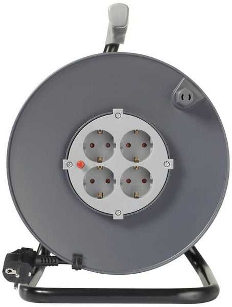 Produktbild: Sygonix SY-5655926 Kabeltrommel 25m Schwarz Schutzkontakt-Stecker