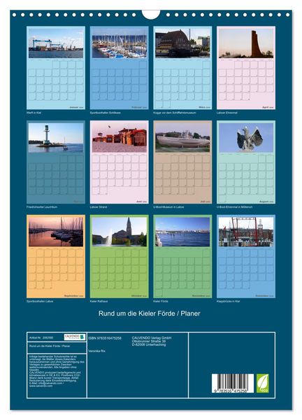 Produktbild: Rund um die Kieler F&ouml;rde / Planer (Wandkalender 2026 DIN A3 hoch), CALVENDO Monatskalender