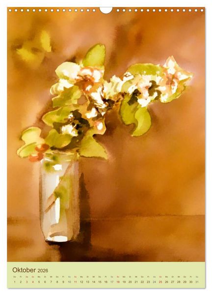 Produktbild: Blumenaquarelle (Wandkalender 2026 DIN A3 hoch), CALVENDO Monatskalender