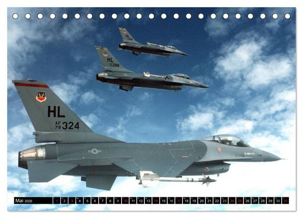Produktbild: Kriegstechnik. Kampfjet-Impressionen (Tischkalender 2026 DIN A5 quer), CALVENDO Monatskalender