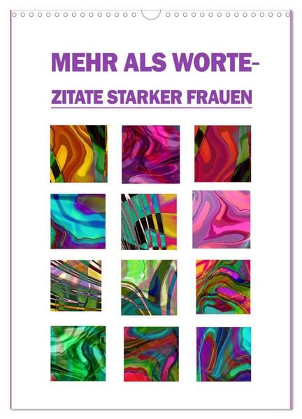 Produktbild: Mehr als Worte - Zitate starker Frauen (Wandkalender 2026 DIN A3 hoch), CALVENDO Monatskalender