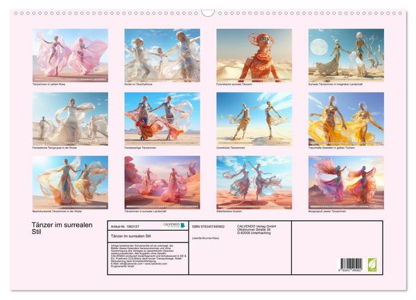 Produktbild: T&auml;nzer im surrealen Stil (Wandkalender 2026 DIN A2 quer), CALVENDO Monatskalender