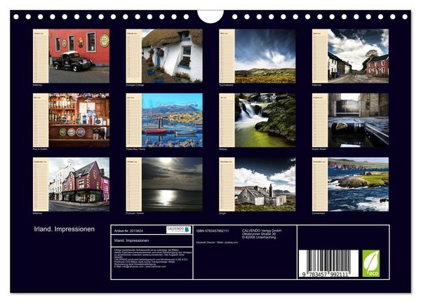 Produktbild: Irland. Impressionen (Wandkalender 2026 DIN A4 quer), CALVENDO Monatskalender