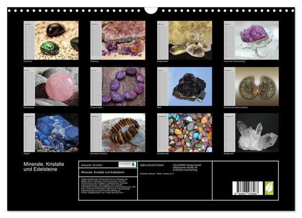 Produktbild: Minerale. Kristalle und Edelsteine (Wandkalender 2026 DIN A3 quer), CALVENDO Monatskalender