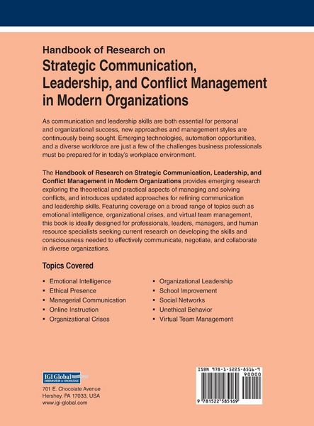 Produktbild: Handbook of Research on Strategic Communication, Leadership, and Conflict Management in Modern Organizations