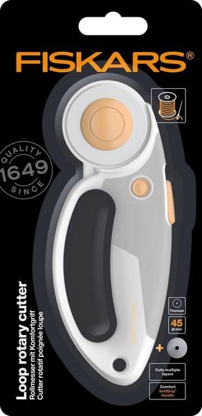Produktbild: Fiskars Titanium Rollmesser mit Komfortgriff, Klingendurchmesser 45 mm
