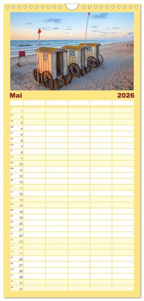 Produktbild: Familienplaner 2026 - Nordsee Insel Norderney mit 5 Spalten (Wandkalender, 21 x 45 cm) CALVENDO
