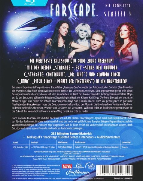 Produktbild: Farscape - Verschollen im All - Staffel 4 (OmU) [6 BRs]