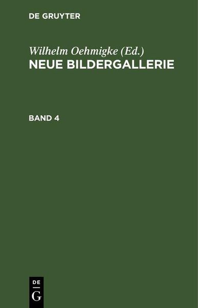 Produktbild: Neue Bildergallerie. Band 4