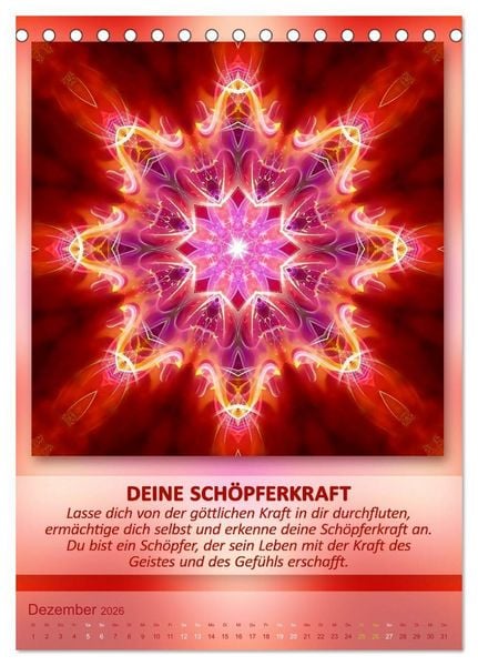 Produktbild: Light Energy Mandalas - Kalender - Vol. 1 (Tischkalender 2026 DIN A5 hoch), CALVENDO Monatskalender