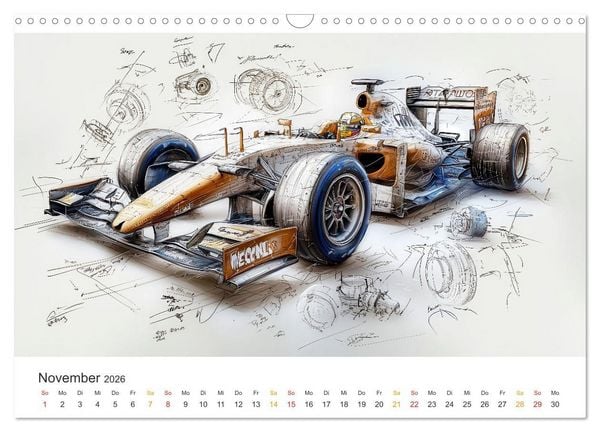 Produktbild: Rennwagen - Design Studien (Wandkalender 2026 DIN A3 quer), CALVENDO Monatskalender