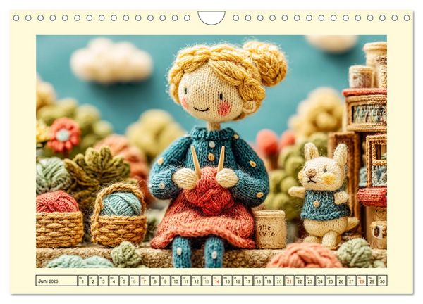 Produktbild: Wollige Maschenwelt. Gestrickte Harmonie f&uuml;r gem&uuml;tliche Momente (Wandkalender 2026 DIN A4 quer), CALVENDO Monatskalender